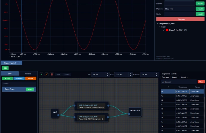 Traxcope Trigger Studio for event-based embedded system capture